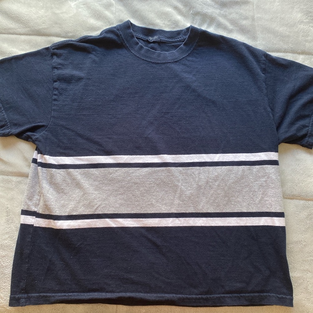brandy melville navy loose fit striped shirt!